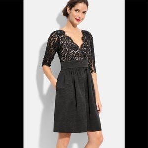 Eliza J Lace & Faille Cocktail Dress
